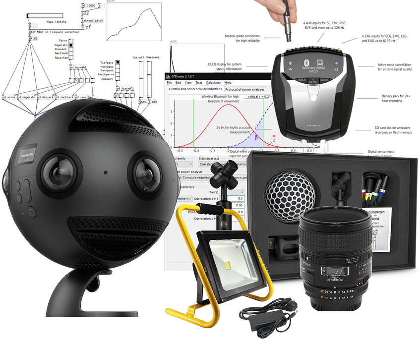 Illustration of technical equipment – acoustical camera etc. Click here to get to the tutorials.