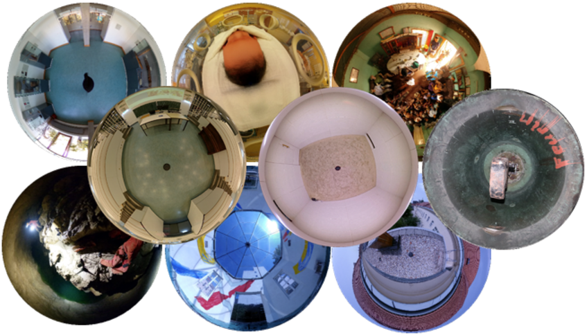 Illustration of multiple VR spaces. Click here to enter the VR applications.